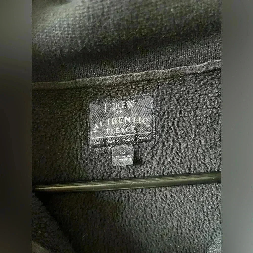 j. crew‎ authentic fleece pullover quarter zip hoodie size medium